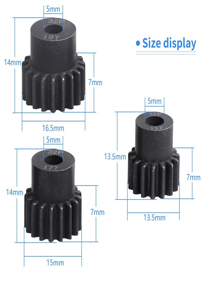CrazyHobby RC Metal 54T 32P Spur Gear &15T/17T/19T Pinions Gear Set & 3.175mm Coupler for Traxxas Slash 4x4 4WD/2WD/VXL Rustler 4X4 VXL/Stampede 4x4 VXL/Summit/E-Revo/T-Maxx, Replace#3956 - Image 3